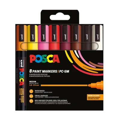 Image de Boîte de 8 marqueurs assortis PC 5M couleurs été