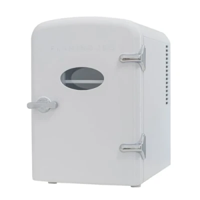 Afbeelding van Flamingueo mini koelkast kleine 4 l, voor de kamer, 12 V/220 V, warme en koude functie, cosmetica, koelkast, make up,