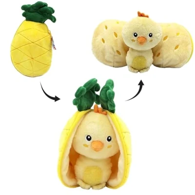 Afbeelding van Flipetz 2 in 1 Knuffel Nugget het Kuiken / Ananas 14 x 10 24 cm Les Déglingos