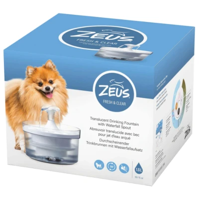 Afbeelding van Zeus Fresh &amp; Clear met spatbescherming drinkfontein 1,5 liter hond