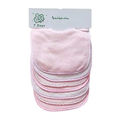 Afbeelding van Lot de 7 foulards pour bébé Double couche 100 % coton absorbant Rose