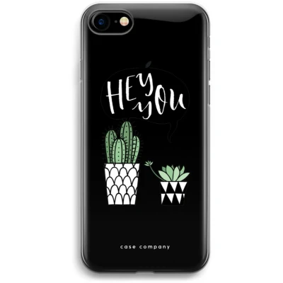 Afbeelding van Case Company® hoesje geschikt voor iPhone 7 Hey you cactus Soft Cover Telefoonhoesje Bescherming aan alle Kanten en Schermrand