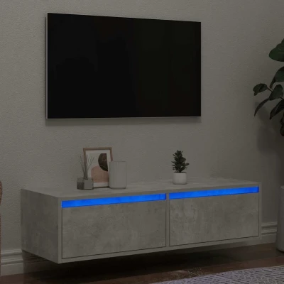 Afbeelding van vidaXL Tv meubel met LED verlichting 100X35,5x25 cm betongrijs