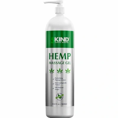 Image de 5kind Baume actif de chanvre 1000ml Formule d&#039;huile pour soulager le dos, problèmes musculaires, application les pieds, genoux, cou,épaules Gel massage avec extraits naturels