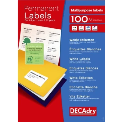 Afbeelding van Decadry Etiketten / Labels 70.0 x 36.0mm 100 vel