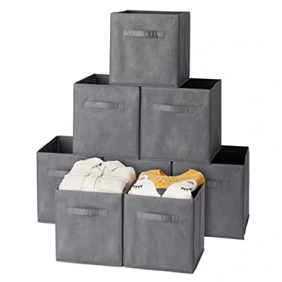 Afbeelding van MATANA 8 Opvouwbare Kubus Opbergdozen voor Kleding, Speelgoed (27,5x27,5x28cm) Sterk &amp; Duurzaam Huis, Garderobe, Kinderkamer, Kantoororganisatie