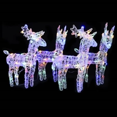 Afbeelding van Kerstrendieren 4 St 160 Led&#039;s Acryl Meerkleurig