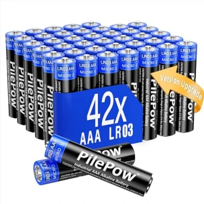 Afbeelding van 42 stuks AAA batterijen, 1,5 V LR03, V, [upgrade versie] Wegwerpbatterijen voor speelgoed, wekker, draagbare afstandsbediening en andere dagelijkse apparaten