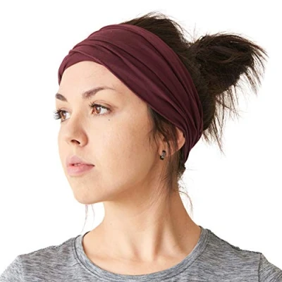 Afbeelding van CHARM Japanse elastische hoofdband voor heren, lange haarbandana dames, bruin