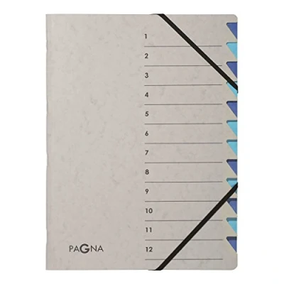 Image de PAGNA Trieur &#039;Easy Grey&#039;, A4, 12 compartiments, gris / bleu