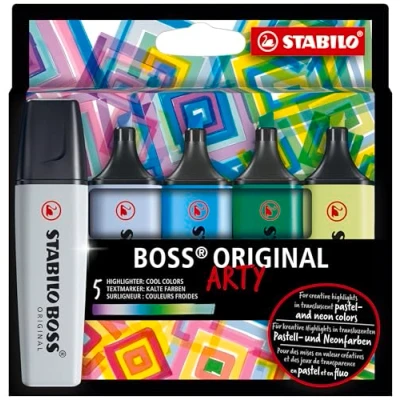 Afbeelding van STABILO BOSS ORIGINAL Markeerstift Hoogste Kwaliteit Etui Met 5 Kleuren