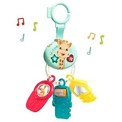 Afbeelding van Sophie de giraf Lights &amp; Sound sleutel rammelaar Baby speelgoed Elektrisch Met geluid Vanaf 3 maanden Incl. batterijen Blauw/Rood/Geel