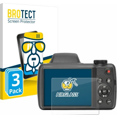 Afbeelding van BROTECT Screenprotector voor Kodak Pixpro AZ528 Folie Beschermfolie Beschermglas transparant (3 Stuks)