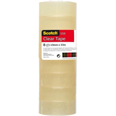 Afbeelding van Plakband Scotch 508 19mmx33m transparant Omdoos a 8 rol x 1 stuk 160 stuks