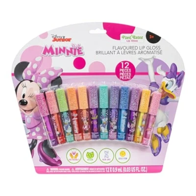 Afbeelding van Disney Minnie 12 stuks lipgloss op plantaardige basis, perfect voor feestjes, pyjamafeestjes en verjaardagscadeaus, meisjes vanaf 3 jaar Townley Girl