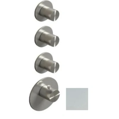 Afbeelding van SB AESTHETICS Round Inbouw thermostaatkraan met 3 uitgangen/ 3x stopkraan mat wit 1208954970