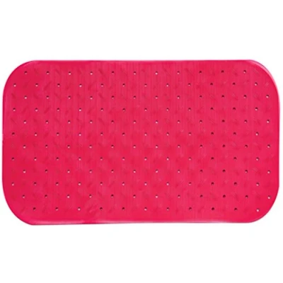 Afbeelding van MSV Douche/bad anti slip mat badkamer rubber fuchsia roze 36 x 65 cm met zuignappen