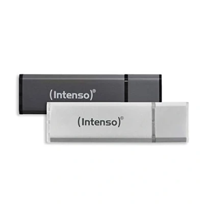 Afbeelding van (Intenso) Alu Line USB stick 32GB 2.0 zilver/antraciet 2 PACK