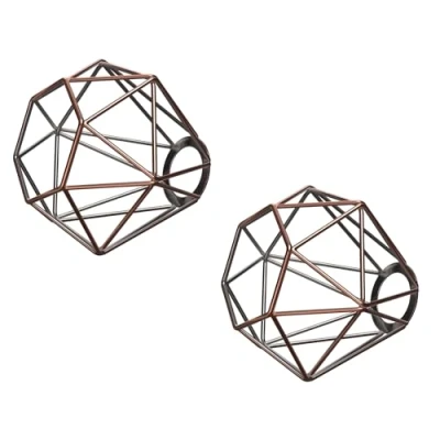 Afbeelding van ledscom.de 2 stuks lampenkap kooi, brons, 155 mm Ø