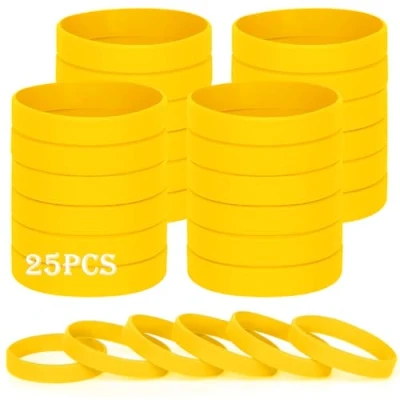 Afbeelding van HONTIUS siliconen armbanden, 25 stuks elastische rubberen armbanden voor sport, heren, dames, tieners