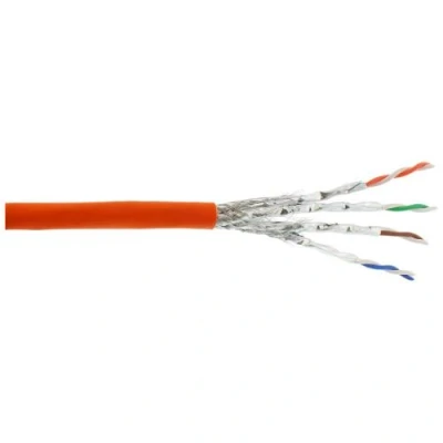 Image de Câble d&#039;installation InLine® S / FTP PiMF Cat.7a AWG23 1200MHz sans halogène orange 500m