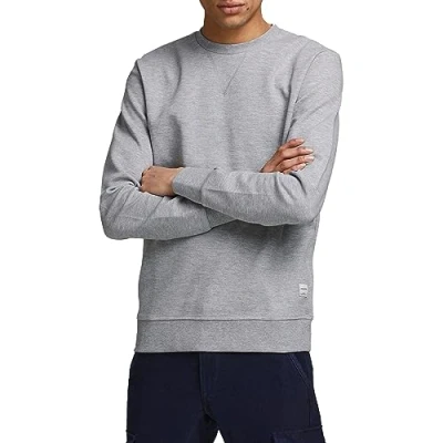 Image de Jack &amp; Jones Homme Maillot de survêtement Jjebasic Sweat Crew Neck Noos, gris clair, XXL