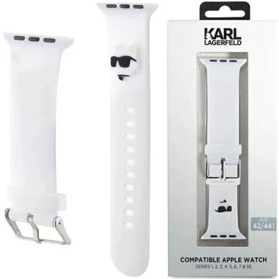 Afbeelding van Karl Lagerfeld 3D rubberen choupette hoofdband voor Apple Watch 42/44/45/49 mm wit