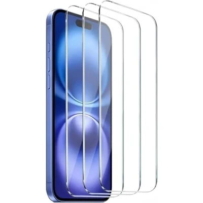 Afbeelding van 3 Pièces Verre Trempé Pour iPhone 16, 15, 15 Pro Film Ecran Protection écran Vitre Protecteur Ultra Résistant Anti Rayures Sans Bulles Dureté 9H Glass 6,1 Pouces HD Transparent