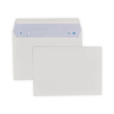 Afbeelding van 50 enveloppen A5 C5 wit velinpapier 90 g formaat 162 x 229 mm een witte envelop met zelfklevende siliconen plakstrip sluiting