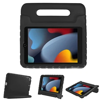 Afbeelding van ProCase Kinderhoes voor iPad 9/iPad 8/iPad 7 (iPad 10,2 inch), Air 3 en Pro 2 10,5 schokbestendig, zeer robuust, van siliconen, zwart