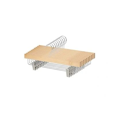 Afbeelding van Amazon Basics Houten kleerhangers met klemmen, 35,99 x 1,19 16 cm, naturel