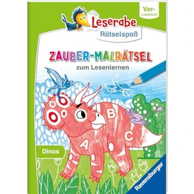 Afbeelding van Leserabe Rätselspaß Zauber Malrätsel zum Lesenlernen: Dinos (Vor Lesestufe)