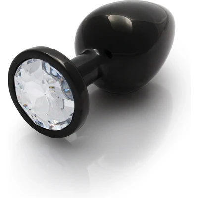 Afbeelding van Shots Ouch! OU794SIL Round Gem Butt Plug Medium Silver / Ruby Red