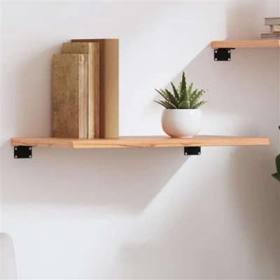 Afbeelding van Wandschap 60x30x2 cm behandeld massief eikenhout lichtbruin