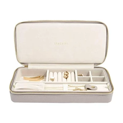 Afbeelding van Stackers Juwelenbox Taupe Travel Sleek Necklace