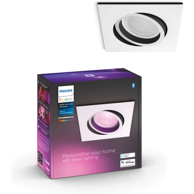 Afbeelding van Philips Lighting Hue LED plafondspots 871951433892000 White &amp; Col. Amb. Centura Einbauspot eckig weiß 350lm GU10 5.7 W