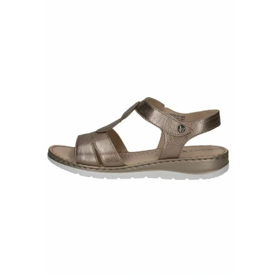 Afbeelding van Caprice Sandalen met sleehak, Dames, Maat: 36, Taupe met.comb Leer