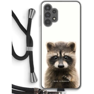 Afbeelding van Case Company® hoesje met Koord geschikt voor Samsung Galaxy A13 4G Rocco Telefoonhoesje Zwart Bescherming aan alle Kanten en Over de Schermrand