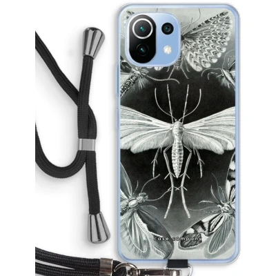 Afbeelding van Case Company® hoesje met Koord geschikt voor Xiaomi Mi 11 Lite Haeckel Tineida Telefoonhoesje Zwart Bescherming aan alle Kanten en Over de Schermrand