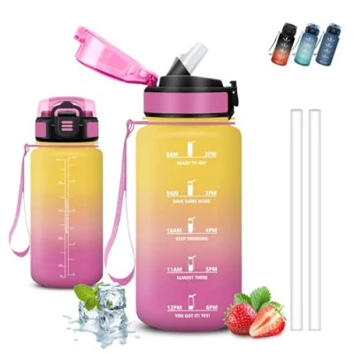 Afbeelding van Bouteille d&#039;eau pour enfants, 500 ml, étanche, avec fermeture de sécurité, réutilisable, l&#039;école, le café, camping, bureau, sport