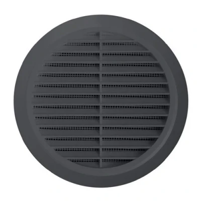 Afbeelding van ventilatierooster rond kunststof grafiet grijs Ø 100 mm T 30 g