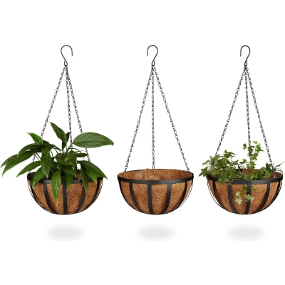 Afbeelding van Relaxdays Hangmanden 3 delige set Met kokos inlegvel 30 cm