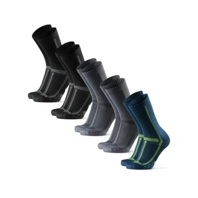 Afbeelding van Danish Endurance LONG Distance 5 PACK Sportsokken, Maat: 43 47, Multicolour black grey blue yellow