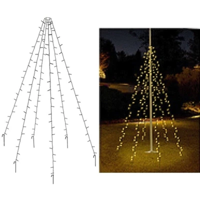 Afbeelding van Vlaggenmast kerstboom 10 x 8 meter (400 LEDs, Buiten)