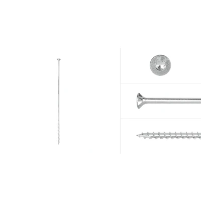 Afbeelding van Wovar Spaanplaatschroeven Verzinkt 6 x 260 mm Torx 25 met snijpunt Doos 100 Stuks