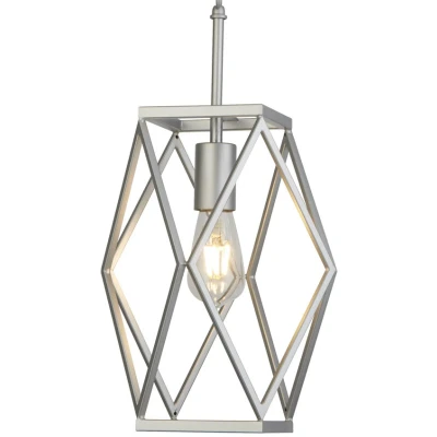 Afbeelding van Searchlight Chassis Hanglamp 25 X 95 Cm Satijn Zilver