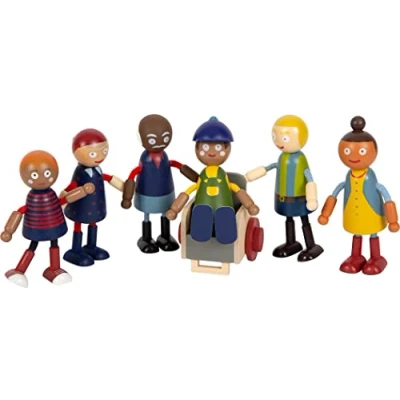 Afbeelding van Small Foot Houten Poppenhuis Familie met Rolstoel, 6st.