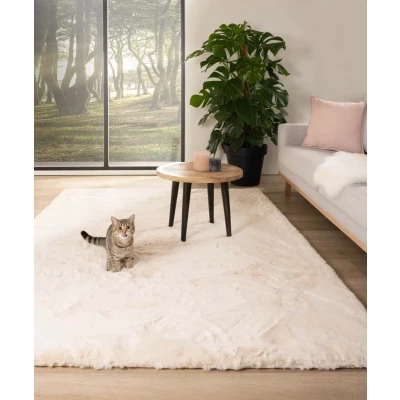 Afbeelding van Zacht Hoogpolig Vloerkleed Comfy Plus Crème 230x330 Cm