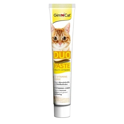 Afbeelding van Gimcat Multi Vitamin Duo Pasta Kattensnack Kaas 50 g Anti Hairball