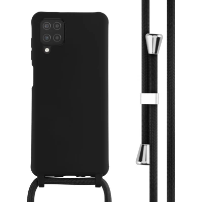 Afbeelding van iMoshion hoesje met koord Geschikt voor Samsung Galaxy A12 Siliconen Zwart